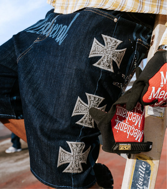 DENIM MEDIEVAL IRON SHORTS - PRE ORDER
